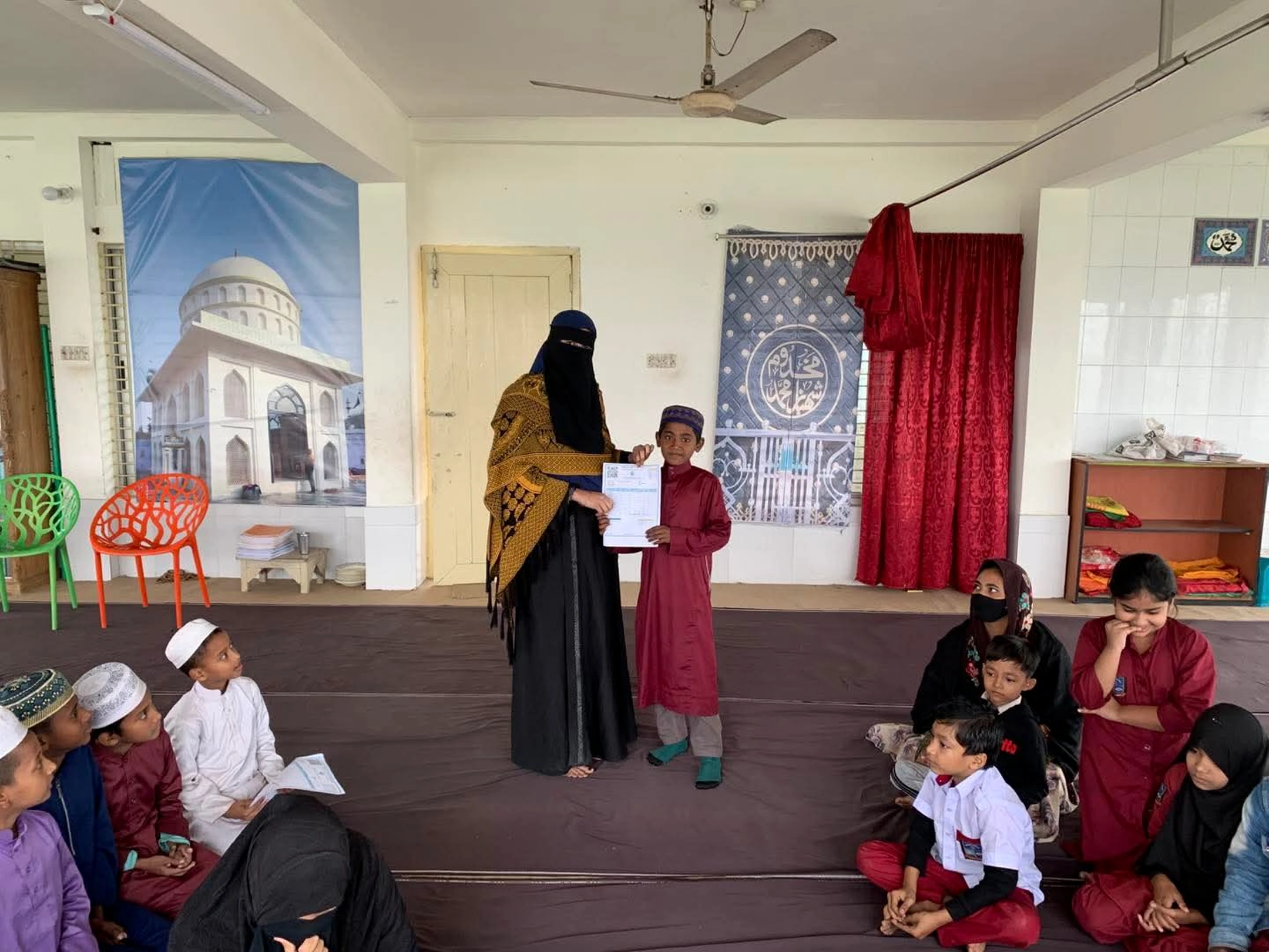 Award presentation at Shahbaz Academy