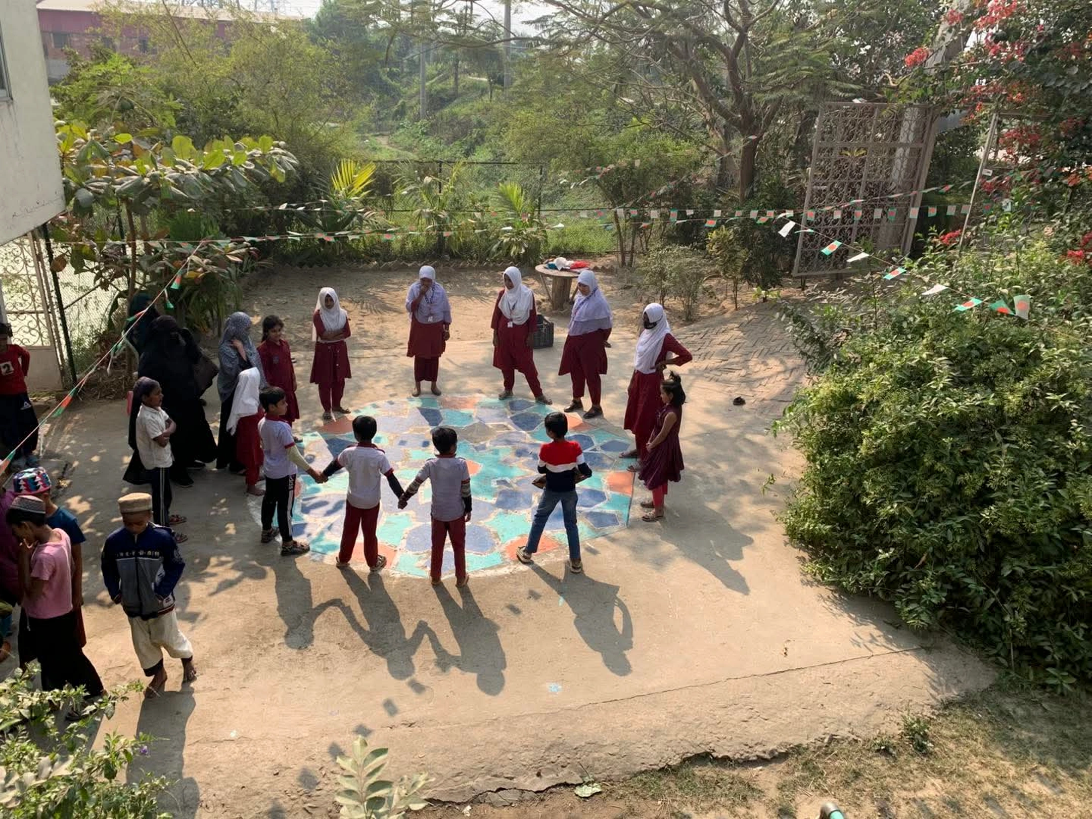 Children taking part in a Shahbaz Academy activity
