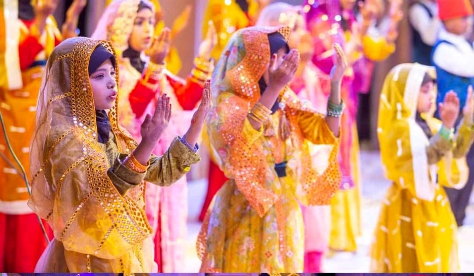 Girls taking part in a cultural programme at The Space